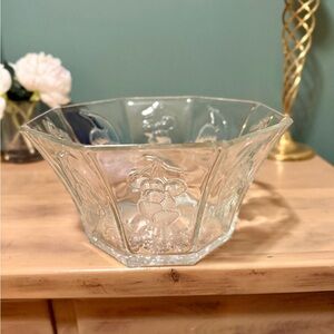 Vintage Arcoroc France Gourmande Glass Serving Bowl | Hexagon